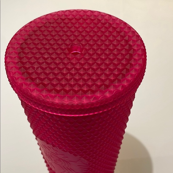 Starbucks Limited Edition 2021 Ruby Hot Pink Soft Touch Jelly Bling Studded 24oz - Picture 5 of 9
